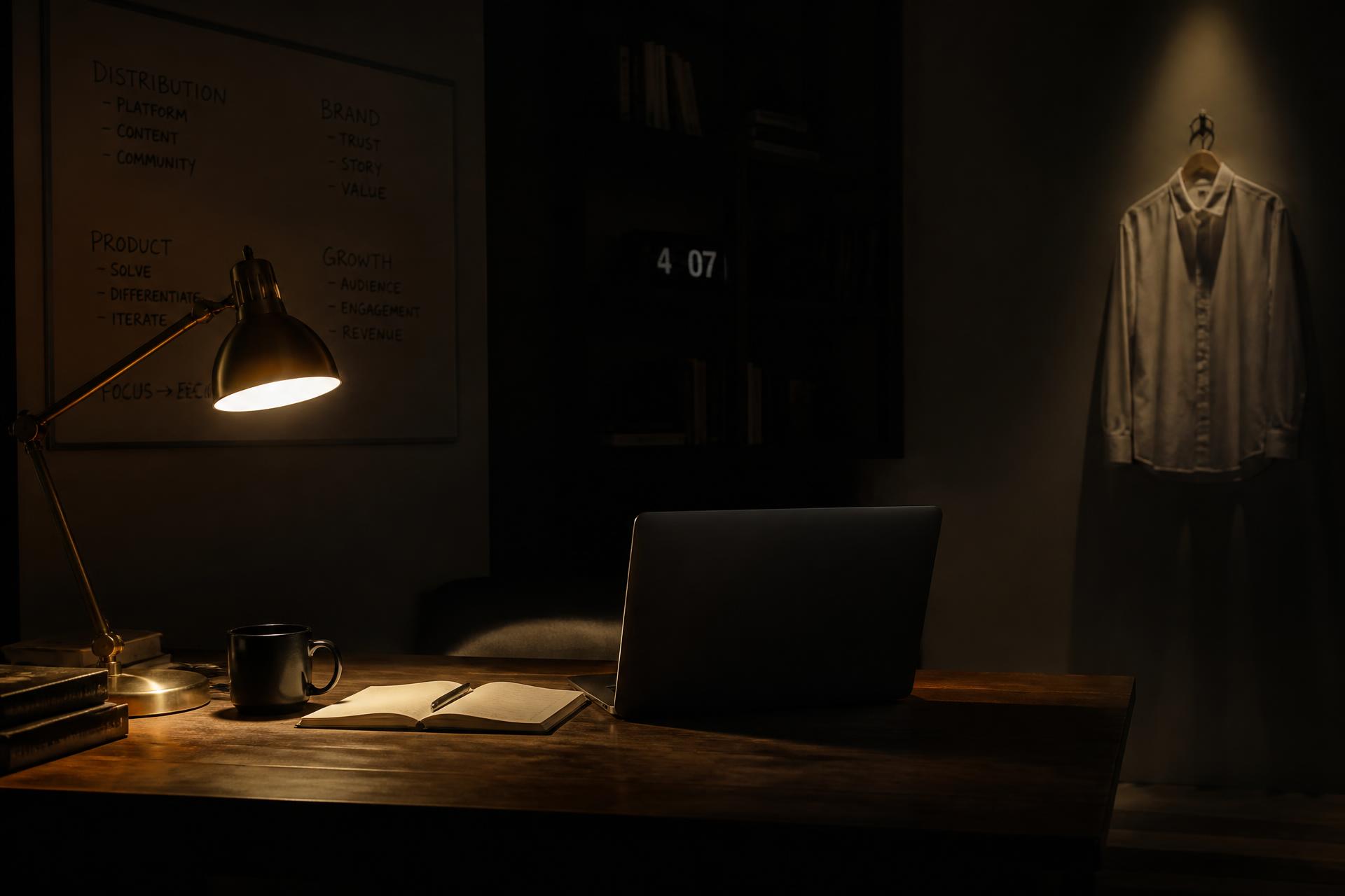 A founder's quiet workspace at 4am